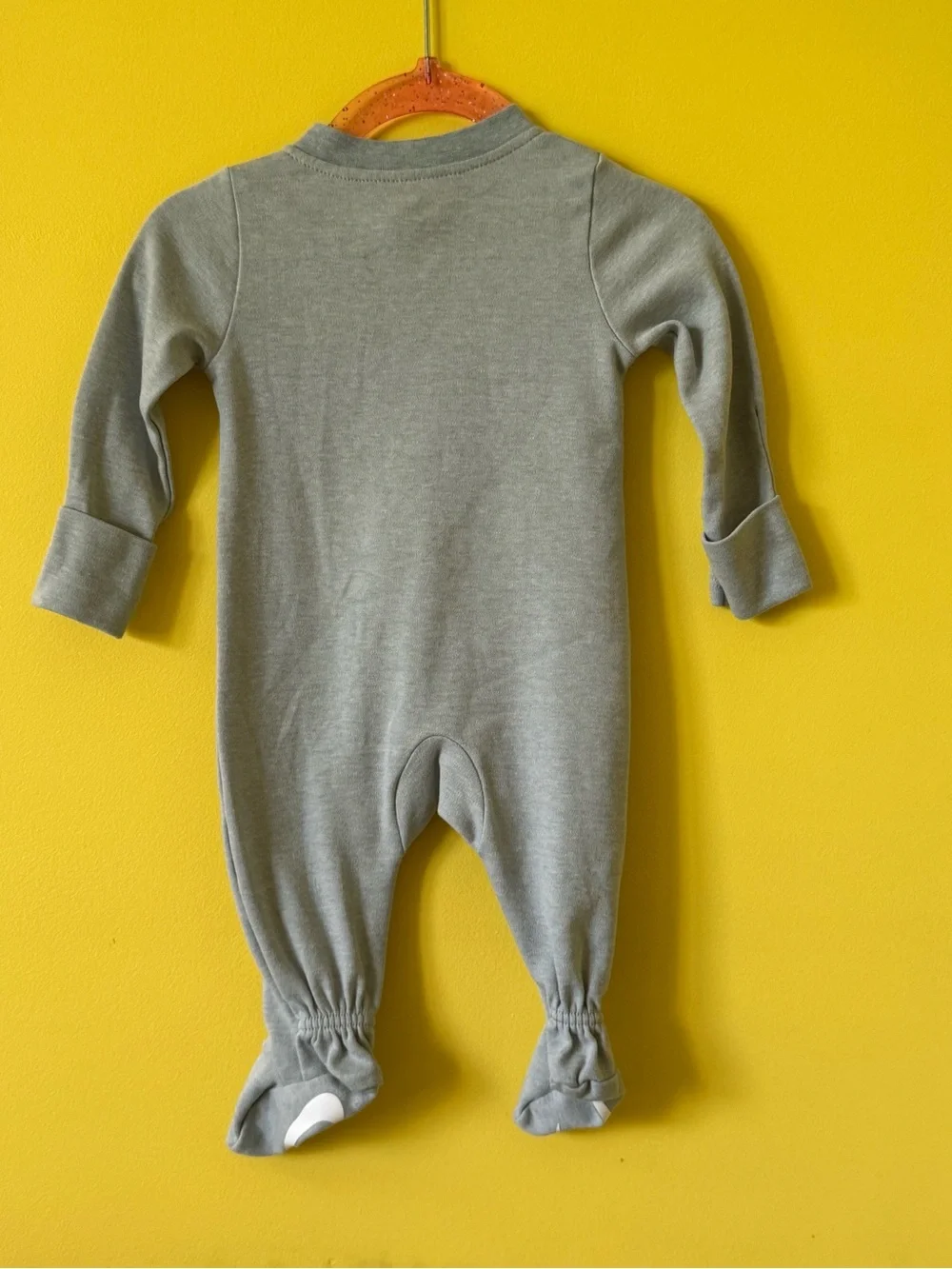 +NWOT Nike Seafoam Green Footed Zip Coverall Sleeper Swoosh Baby 3M